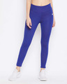 Shop Women's Activewear Ankle Length Tights In Royal Blue-Front