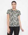 Shop Activewear Printed T-Shirt In Olive Green-Front