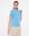 Shop Activewear T-Shirt In Light Blue With Reflector Piping-Design