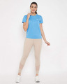 Shop Activewear T-Shirt In Light Blue With Reflector Piping