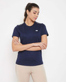Shop Activewear T-Shirt In Navy With Reflector Piping-Front