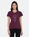 Shop Women's Purple Printed Round Neck T-shirt-Front