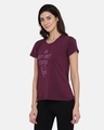 Shop Women's Purple Printed Round Neck T-shirt-Design