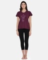 Shop Women's Purple Printed Round Neck T-shirt