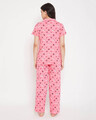 Shop Butterfly Button Me Up Shirt & Pyjama In Peach Pink-Design