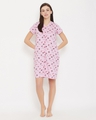 Shop Butterfly Print Short Night Dress In Lilac-Full