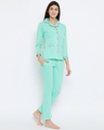 Shop Button Down Shirt & Pyjama Set In Light Green  100% Cotton-Design