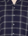 Shop Button Me Up Checked Shirt & Pyjama In Dark Blue  100% Cotton