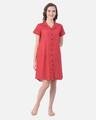 Shop Button Me Up Sassy Stripes Sleep Dressin Red  100% Cotton-Full