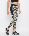 Shop Camouflage Print Activewear Ankle Length Tights In Moss Green-Design