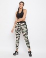 Shop Camouflage Print Activewear Ankle Length Tights In Moss Green