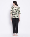 Shop Camouflage Print Top & Pyjama In Green & Black   Cotton Rich-Design
