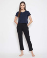 Shop Chic Basic Cropped Sleep Women's Tee in Navy-Full