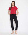 Shop Chic Basic Cropped Sleep Women's Tee in Red-Full