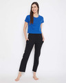 Shop Chic Basic Cropped Sleep Women's Tee in Royal Blue-Full