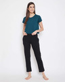 Shop Chic Basic Cropped Sleep Women's Tee in Teal-Full