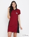Shop Chic Basic Short Night Dress In Maroon   Cotton Rich-Front
