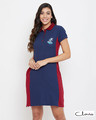 Shop Chic Basic Short Night Dress In Navy   Cotton Rich-Front