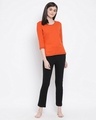 Shop Women's Orange Solid Round Neck T-shirt
