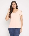 Shop Chic Basic Top In Peach Pink   Cotton Rich-Front