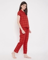 Shop Classic Checks Button Me Up Shirt And Pyjama In Red  Pure Cotton-Design