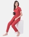 Shop Classic Checks Button Me Up Shirt & Pyjama In Red-Full