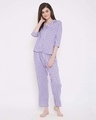 Shop Classy Checks Button Me Up Shirt & Pyjama Set In White-Front