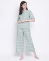 Shop Classy Checks Top & Pyjama In Teal-Front