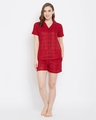 Shop Classy Checks Top & Shorts In Red  100% Cotton-Full