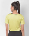 Shop Comfort Fit Active Cropped T Shirt In Yellow With Yoke Panel-Design