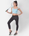 Shop Comfort Fit Active Cropped Top In Sky Blue-Full