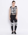 Shop Comfort Fit Active Geometric Print Crop Top With Full Front Zip In Black & White