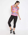 Shop Comfort Fit Active Marble Print T-Shirt In Multicolour