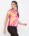 Shop Comfort Fit Active Powerpuff Girls Print T-Shirt In Dark Pink-Full