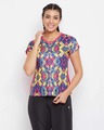 Shop Comfort Fit Active Printed T-Shirt In Dark Pink-Front