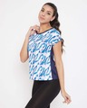 Shop Comfort Fit Active Printed T-Shirt In Navy Blue-Design