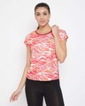 Shop Comfort Fit Active Printed T-Shirt In Red-Front