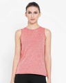 Shop Comfort Fit Active Sleeveless T-Shirt In Coral Red-Front
