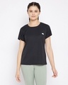 Shop Women Solid Round Neck T Shirt-Front