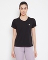 Shop Comfort Fit Active T Shirt In Black   Cotton Rich-Front