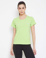 Shop Comfort Fit Active T-Shirt in Lime Green-Cotton Rich-Front