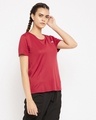 Shop Comfort Fit Active T Shirt In Maroon-Design