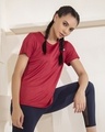 Shop Comfort Fit Active T Shirt In Maroon-Front