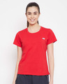 Shop Comfort Fit Active T-Shirt in Red-Cotton Rich-Front