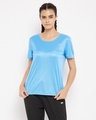 Shop Comfort Fit Active T Shirt In Sky Blue-Front