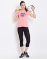 Shop Comfort Fit Active Text Print T-Shirt In Baby Pink Cotton Rich