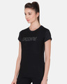Shop Comfort Fit Active Text Print T-Shirt In Black-Design