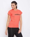 Shop Comfort Fit Active Text Print T-Shirt in Orange-Design