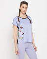 Shop Comfort Fit Butterfly Print Active T-Shirt In Lavender-Design