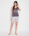 Shop Cotton Chest Printed Tank Top & Shorts Set-Full
